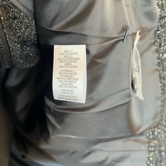 Calvin Klein Black Blazer Sequins Tailored Suit Jacket size 12 - Picture 6 of 7